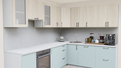 Кухня угловая Ларче светлый - Ниагара